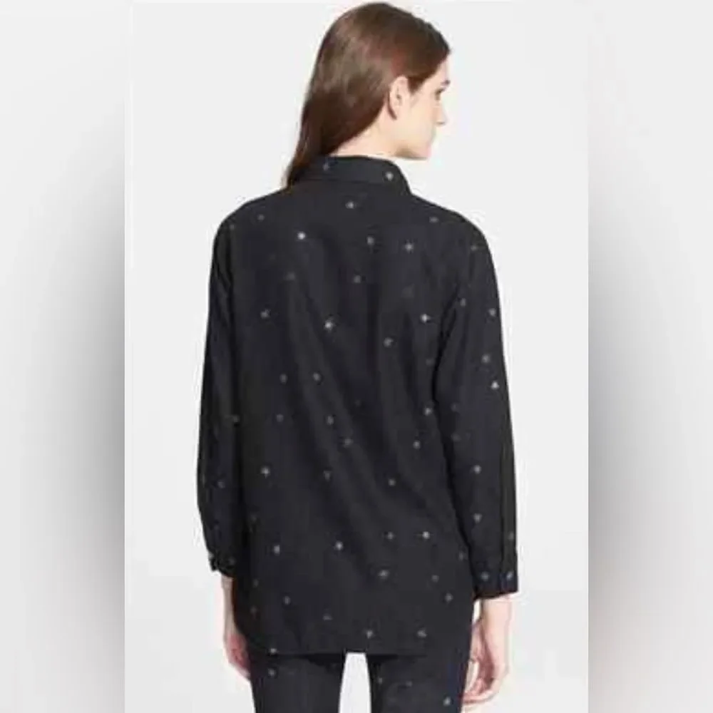Current Elliott Anthropologie The Perfect Dark wash Denim Boyfriend Shirt. 2